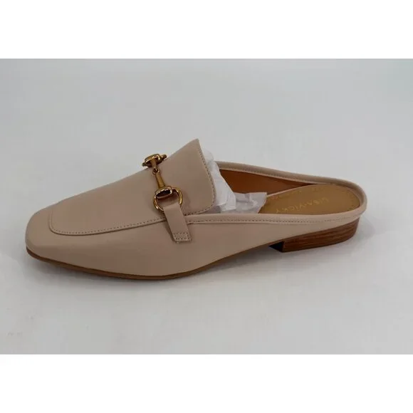 Lisa Vicky Slip OnMule  Loafers Nude Leather Square Toe Size 9 Womens - Picture 10 of 11